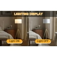 thumbnail image 3 of Ore International 64" -47"H Adjustable Height Brass/Shiny Gold Modern Tripod Floor Lamp, 3 of 11