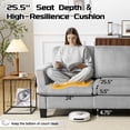 thumbnail image 5 of 3 Seater Sofa, 84"W Corduroy Sofa with Extra Deep Seats, Modern Comfy Couch for Living Room, Gray, 5 of 11
