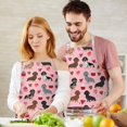 thumbnail image 3 of Pink Cute Dachshund Dog and Love Heart Apron-Garden Aprons for Women with Pockets-Cotton Linen Waterproof Kitchen Cooking Gardening Aprons Adjustable for Kitchen,Cooking,BBQ and Salon 33x27 Inch, 3 of 7