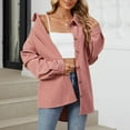 thumbnail image 6 of Winter Savings Clearance! Erwazi Button Down Shirt Women Oversized Casual Knit Tops Long Sleeve Loose Fit Shacket, 6 of 7