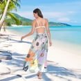 thumbnail image 7 of FORMRS Womens Long Sarong Beach Wrap Semi-Sheer Bikini Skirt Bathing Swimsuit Cover Up, Floral Pattern, 7 of 7