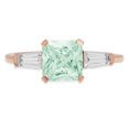 thumbnail image 7 of Three-Stone Engagement Ring for Women - 1.62ct Simulated Green Diamond in 14K Rose Gold Promise Ring, 7 of 7