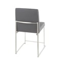 thumbnail image 4 of High Back Fuji Contemporary Dining Chair in Stainless Steel and Grey Faux Leather by LumiSource - Set of 2, 4 of 5