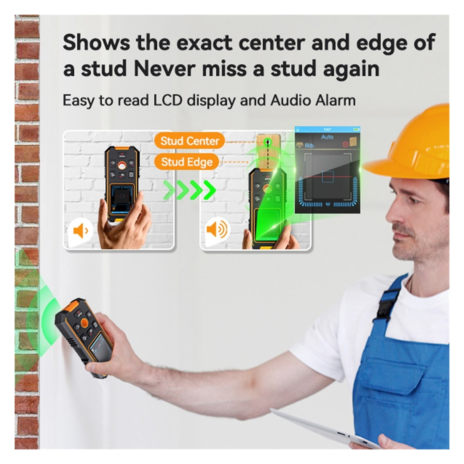 Metal Detector Digital Wall Scanner Laser Rangefinder LCD Display Wall Detector Stud Finder ,Accurate Readings