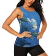 thumbnail image 2 of KLL Hibiscus Flowers Calm Water Print Womens Tank Top Sleeveless Workout Tops Athletic Running Shirts Yoga Gym Clothes-X-Large, 2 of 7