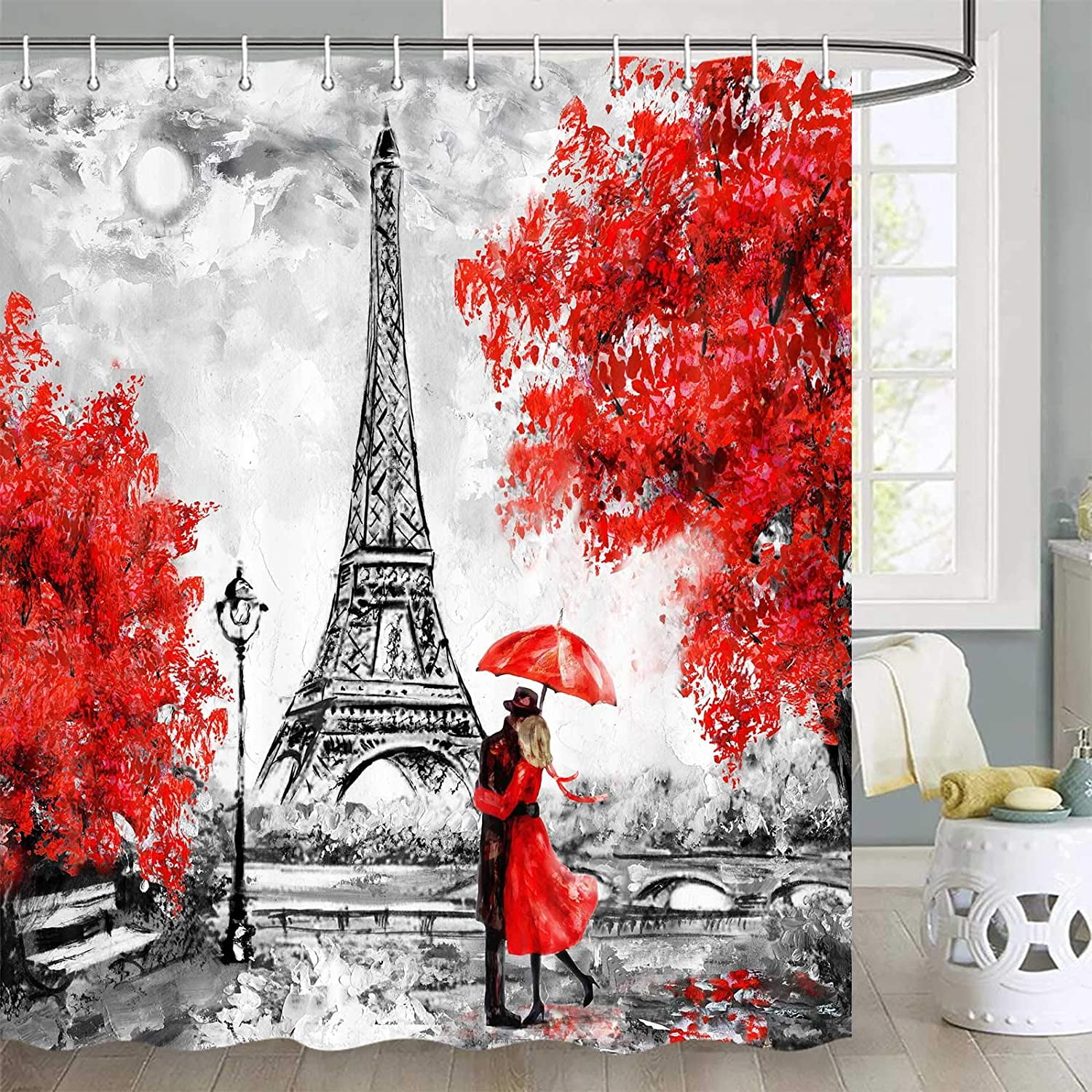 Patchwork Hearts Shower Curtain NCU0DDK2511
