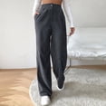 thumbnail image 6 of GILIGEGE Corduroy Pants for Women Winter Wide Leg Corduroy Pants with Pockets Warm Baggy Sweatpants High Waisted Straight Wide Leg Trousers Comfy Work Pants Soft Cozy Palazzo Teacher Pant Grey S, 6 of 6