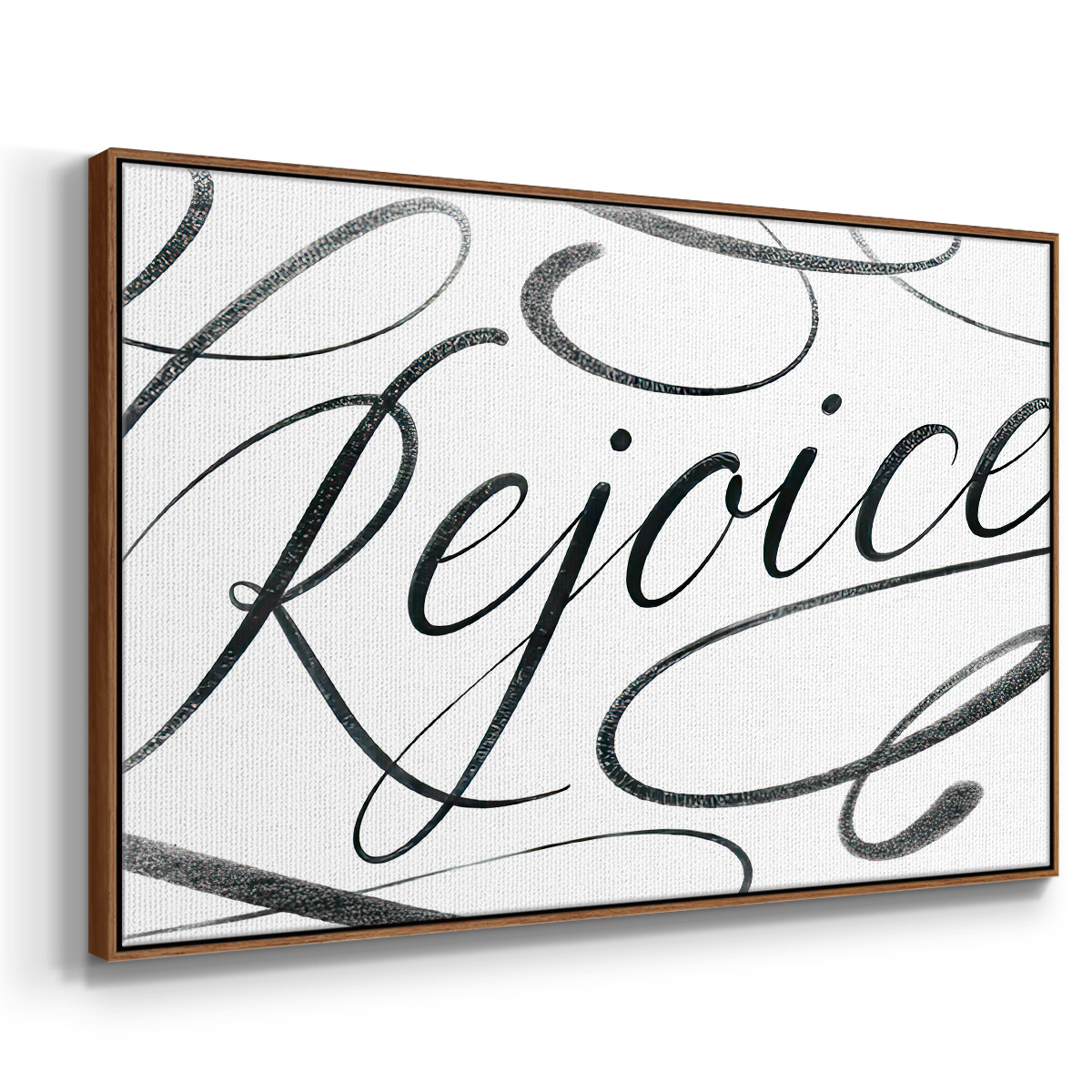 Rejoice - Framed Gallery Wrapped Holiday Canvas - 17 x 25 - Rosewood Frame