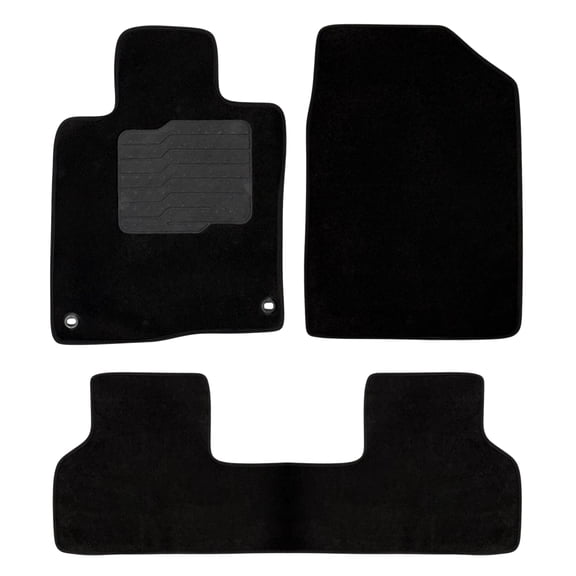 ecoMats Carpet Floor Mats Fit for 2016 to 2021 Honda Civic , Front and Rear, Black