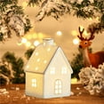 thumbnail image 5 of 2025 Ceramic Christmas Luminous House Decoration - White Ornament Festive Home Figurine with Warm Light for Holiday Xmas Scene Decor, Night Light, 5 of 5