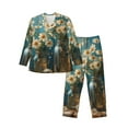 thumbnail image 1 of Balery Delicate White Daisy Jars Pijama para Hombre de Dos Piezas con Manga Larga, Conjunto de Dormir y Descanso Suave con Bolsillos-XX-Large, 1 of 7