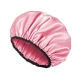 thumbnail image 3 of 3PCS 11.42" Waterproof Adjustable Shower Cap for Women and Men, Double Layer Soft Satin Interior Athing Cap, Hair Cap for All Hair Lengths, 3 of 8