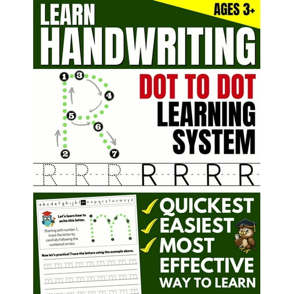 Learn Handwriting: Dot to Dot Practice Print book (Trace Letters Of The Alphabet and Sight Words), (Paperback)