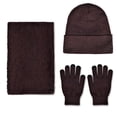 thumbnail image 2 of Vbiger Winter Beanie Hat Scarf Touchscreen Gloves Set for Men and Women, Beanie Gloves Neck Warmer Set with Warm Knit Fleece Lined, Wine Red, 2 of 10