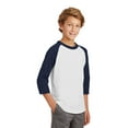 thumbnail image 4 of Sport-Tek Raglan Jersey (YT200) White/Navy, XS, 4 of 6