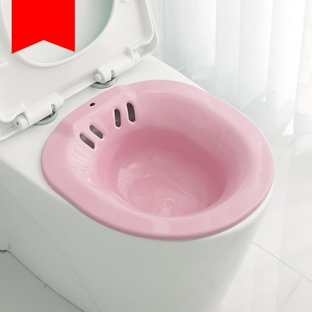 Baño de cadera para asiento de inodoro Bidet Lavabo para cuidado posparto Ancianas Rosado Baoblaze Tina de baño de la cadera del retrete