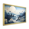 thumbnail image 2 of Designart "Vintage Winter Charm in Japanese Rivers IV" Landscapes Framed Wall Art Decor - Traditional Blue Winter Landscape Bedroom Framed Canvas Wall Art, 2 of 6