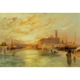 thumbnail image 2 of Thomas Moran 18x14 Black Ornate Wood Framed Double Matted Museum Art Print Titled - Venice (1890), 2 of 5