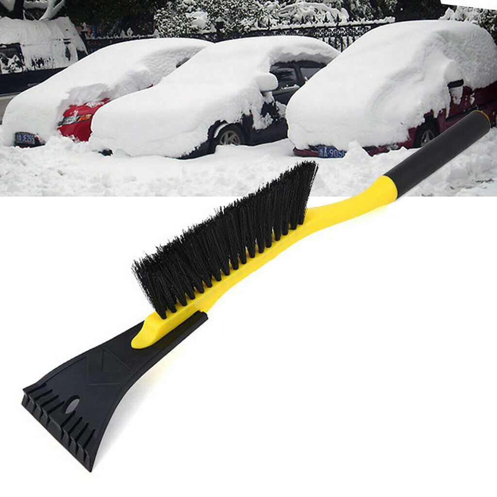 2-in-1 Ice Scraper with Brush For Car Windshield Snow Remove Frost Broom Cleaner 