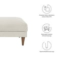 thumbnail image 6 of Modway Zoya Upholstered Polyester Fabric Ottoman with Tapered Legs in Ivory, 6 of 8