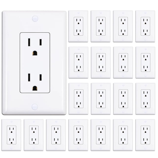 Receptáculo de pared ThUnderway Decorator, 15 A, blanco (paquete de 20)