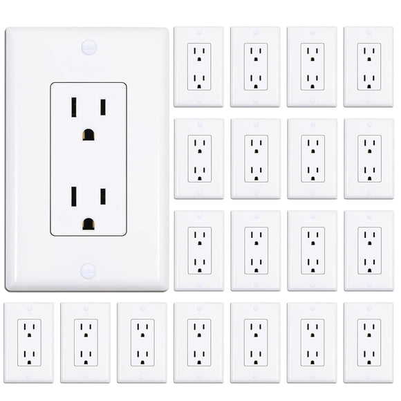 Receptáculo de pared ThUnderway Decorator, 15 A, blanco (paquete de 20)