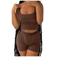 thumbnail image 2 of Riforla 2 Piece Sets for Women Matching Workout Set Cropped Tank Tops and High Waist Yoga Leggings Active Wear Sets for Women 2 Pieces Brown XL, 2 of 5