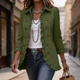 thumbnail image 6 of Naotn Open‑Front Ruffled Lapel Collar Jacket for Women Fall Trendy Casual Long Sleeve Button Down Outerwear, 6 of 10