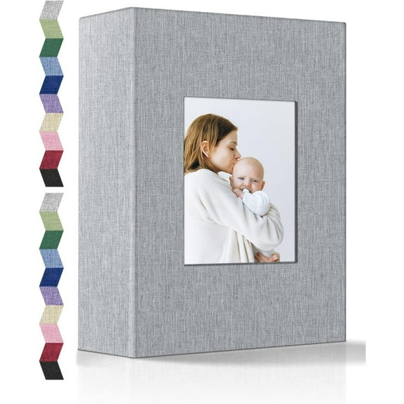 Photo Album 4x6-100 Photos Photo Books with 100 Vertical Pockets,Linen Cover Albums for Family Wedding Anniversary Baby Vacation Pictures