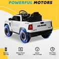 thumbnail image 6 of 12V Ride on Cars with Remote Control, Licensed RAM 1500 Kids Ride on Toys for Toddlers Boys Girls Ages 3-6, Kids Electric Cars with Bluetooth, Music, Back Storage, LED Light, White, 6 of 11
