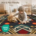 thumbnail image 4 of ODIKA Glowing Gamepad Motif Border Cracked Field Alfombra Pixel Gamer Playful for Dining Room, Basement, Large Office, Non-Slip Chair-Friendly, 4 of 7
