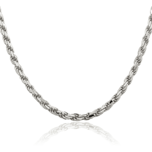 925 Sterling Silver 5.75mm Rope Chain Twisted Link Necklace