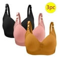 thumbnail image 2 of Jacenvly New Bras for Women Plus Size 3Pc Woman's Large Size Solid Color Without Steel Ring Gathering Comfortable Bras Daily Bra Quick Drying Women Bras Plus Size, 2 of 4