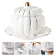 thumbnail image 4 of EeaseMX Juego de cuenco de arroz con forma de calabaza, plato doble de cerámica para cocina con tapa (blanco), 4 of 7