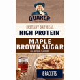 thumbnail image 1 of Quaker High Protein Maple & Brown Sugar Instant Oatmeal, 1 of 10