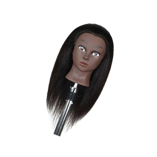 Maytalsory Hair Styling Practice Doll Head Training Mannequin Clamp 16in Black Skin