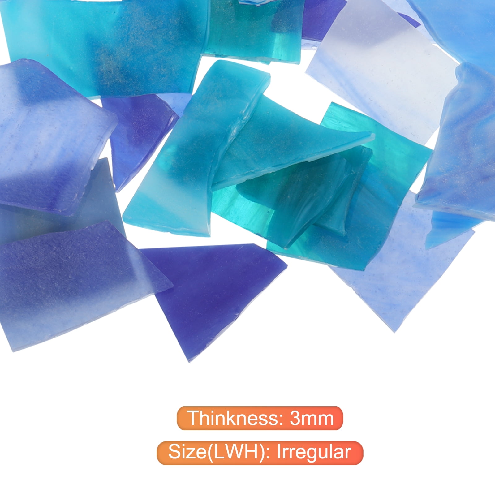 Set of 2 Glass Mosaic Tiles for Craft, Stained Glass Mosaic Tiles Bulk for Craft DIY Art Project Blue Series