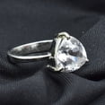 thumbnail image 3 of Silver White Sapphire Ring Trillion Gemstone Ring Sz 10.5 Simulant 22.05 Ct Ring, 3 of 5