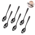 thumbnail image 2 of Juego de 6 cucharas, cuchara para revolver café y té de acero inoxidable 304, cucharas de té de diseño elegante, cuchara de café con forma de calavera, cuchara de hueso para postre, vajilla, 2 of 8
