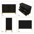 thumbnail image 6 of 33.7"H Wooden Gold Lines Dressers Chest of drawers 3 Layers 6 Drawers for Bedroom, Entryway, Dressingroom,Black, 6 of 6