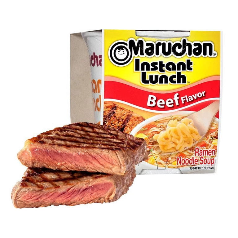 Maruchan Individual Beef Instant Lunch Ramen Noodles, 2.25 oz Cup