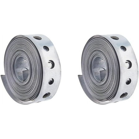 2 Bundles Hanger Strap 17mm/0.67inchx10FT Metal Pipe Strap Pipe Hanger Strap Pipe Support Iron Hanger Strap with Holes for Pipe Support Hanger Hole 5mm and 6.5mm Mixed Color