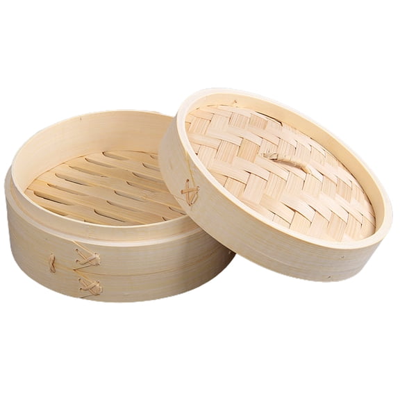 Shoreew 1 Set Bamboo Steamer 2 Layer Design Food Steamer Cooking Dumpling Fish Meat Steamer for Home Kitchen