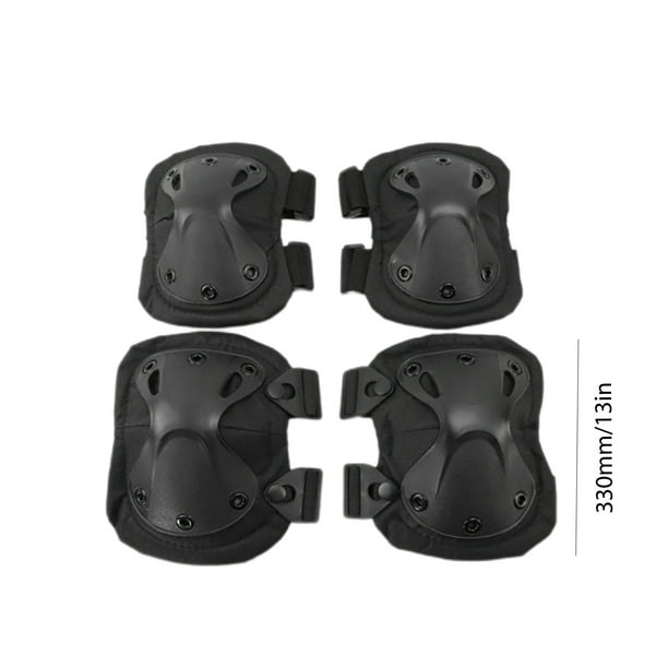 Juego de 4 rodilleras y coderas de nailon duradero para ciclismo, equipo de protección (negro) Hugtrwg Para Estrenar