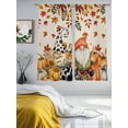 thumbnail image 4 of Yellow Gnome Pumpkins Sheer Curtains 72 Inch Length 2 Panels Set, Semi Transparent Voile Rod Pocket Curtains for Living Dining Room Bedroom Drapes Watercolor Country Botanical Rustic, 4 of 6