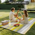 thumbnail image 4 of Yellow Gray Stripes Outdoor Rug for Patio/Deck/Porch, Non-Slip Large Area Rug 5 x 8 Ft, Watercolor Modern Abstract Minimalist Indoor Outdoor Rugs Washable Area Rugs, Camping Rug Carpet Runner, 4 of 8