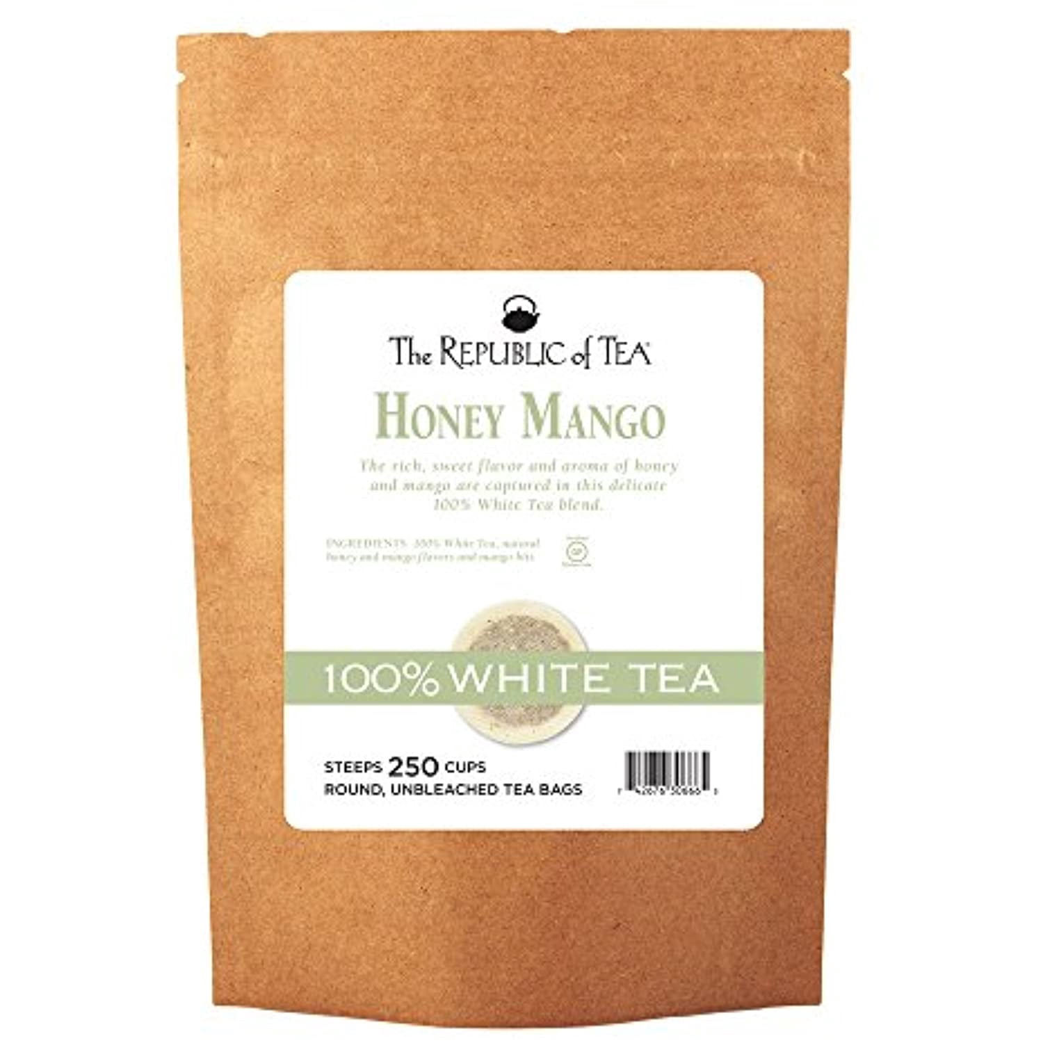 The Republic Of Tea Honey Mango 100 White Tea, 250 Tea Bag Bulk