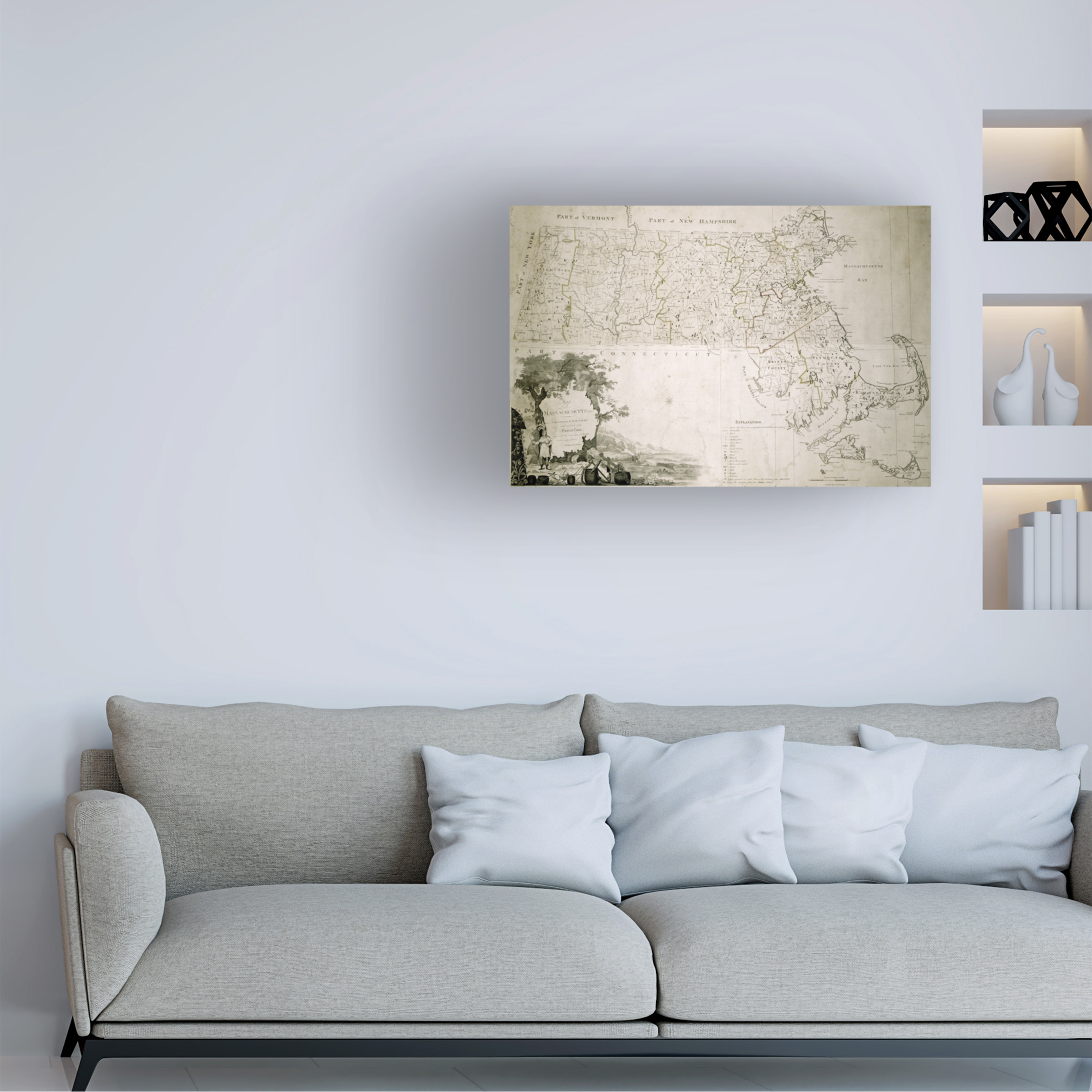 Trademark Art 'Map of the State of Massachusetts, 1801' Canvas Art