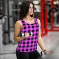 thumbnail image 6 of Uemuo Purple Black Buffalo Plaid Pattern Workout Tank Tops for Women Breathable Moisture-wicking tank top Sleeveless Running Loose Fit Yoga Tops Active Shirts Sports Gym Exercise, 6 of 9