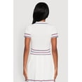 thumbnail image 5 of Womens Daisy Varsity Stripe Trim Cropped Polo Shirt, 5 of 5